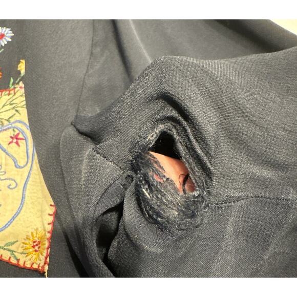 Vintage Papy Boez Women’s Embroidered Patchwork Floral Button Up Relaxed Dress - Picture 15 of 16